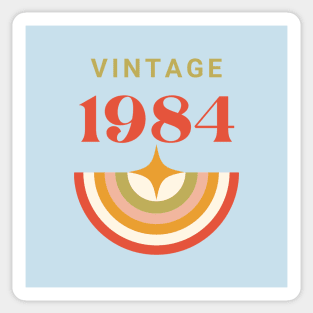 Vintage 1984  Retro Star and Rainbow Graphic Sticker
